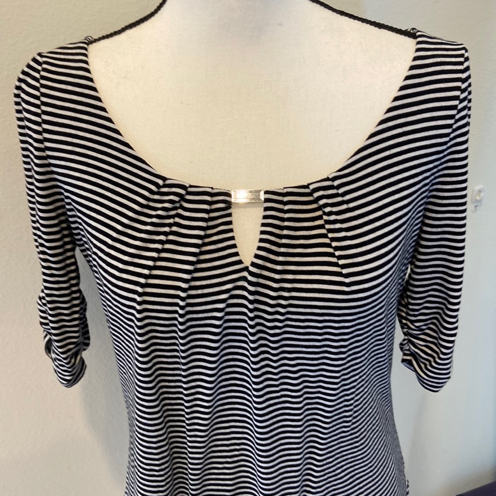 WHBM black/white striped shirt